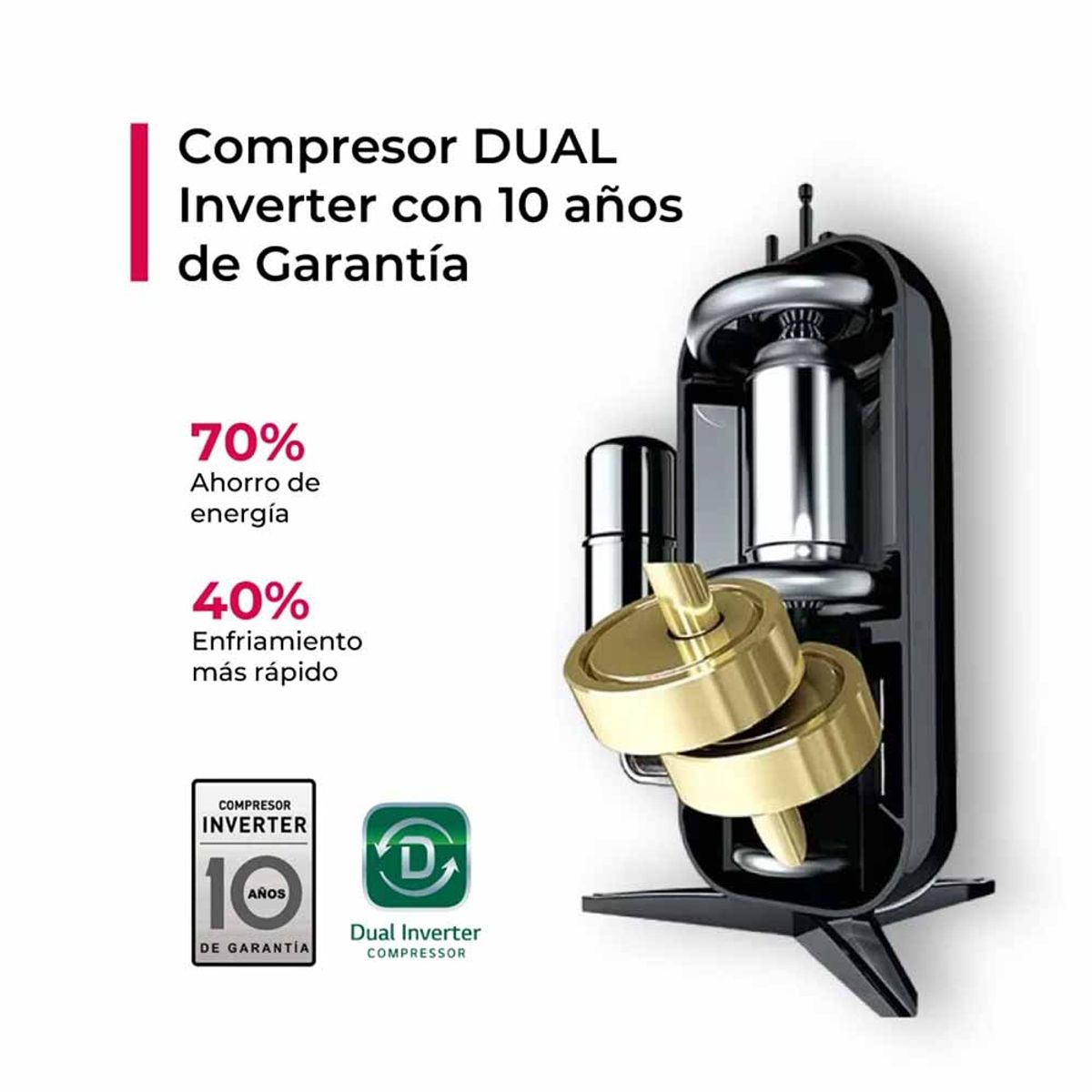 LG - DUALCOOL Aire Acondicionado Inverter 12000 BTU Función FríoCalor