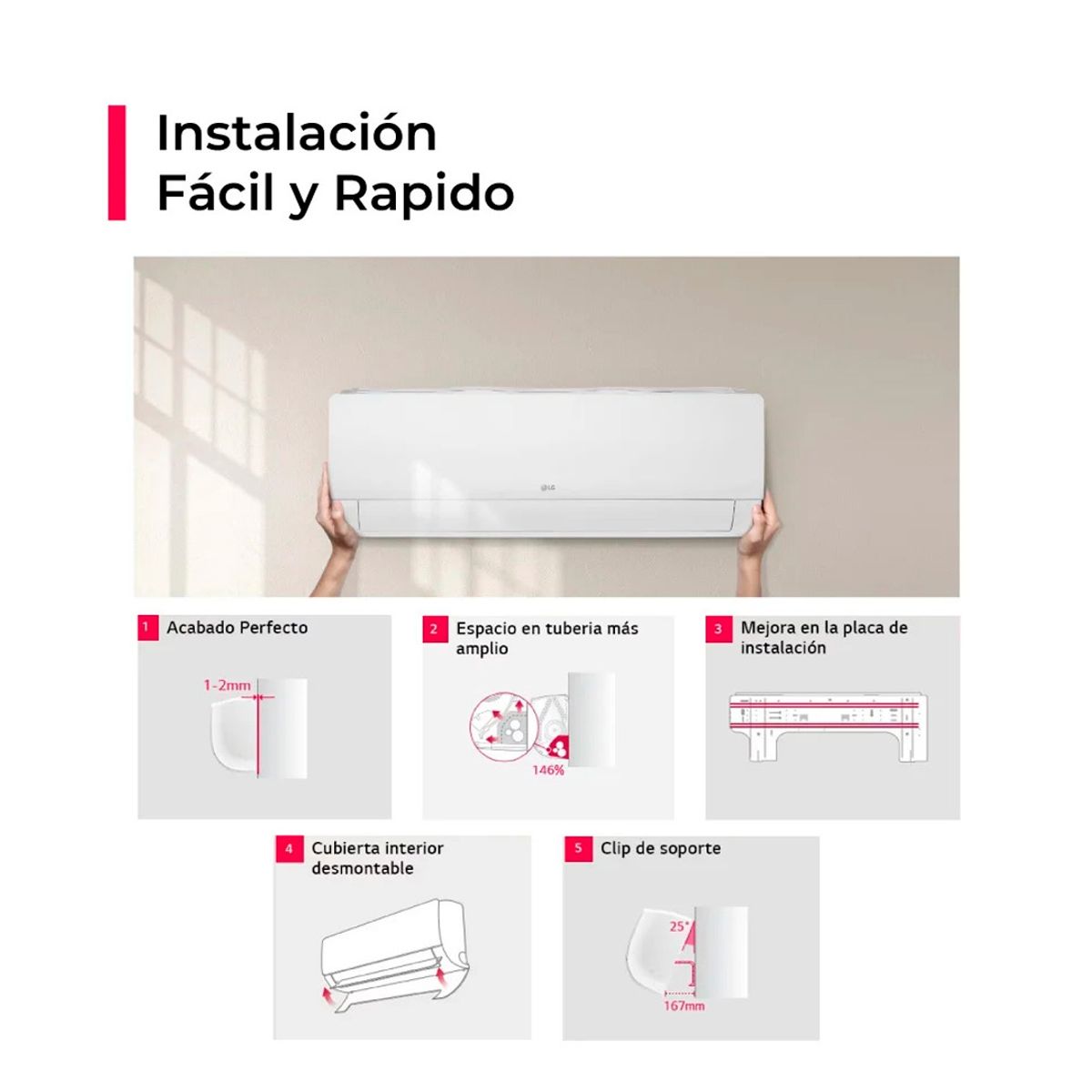 LG - Aire Acondicionado LG Split 12000 BtuH Convencional Frío Solo