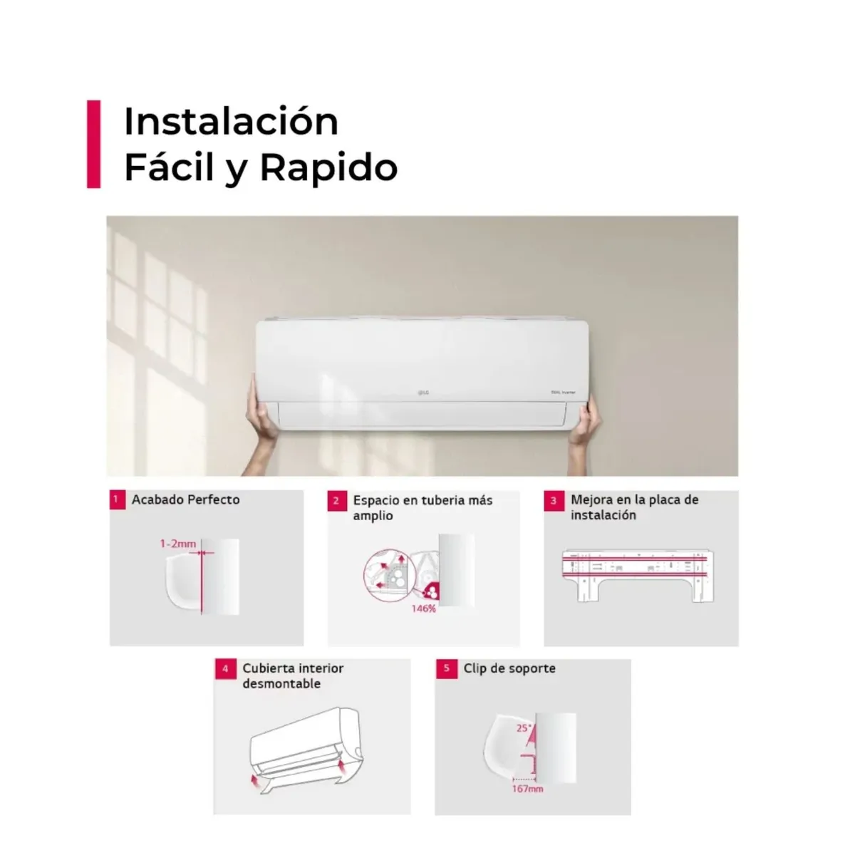 LG - DUALCOOL Aire Acondicionado Inverter 24000 BTU Función solo frío
