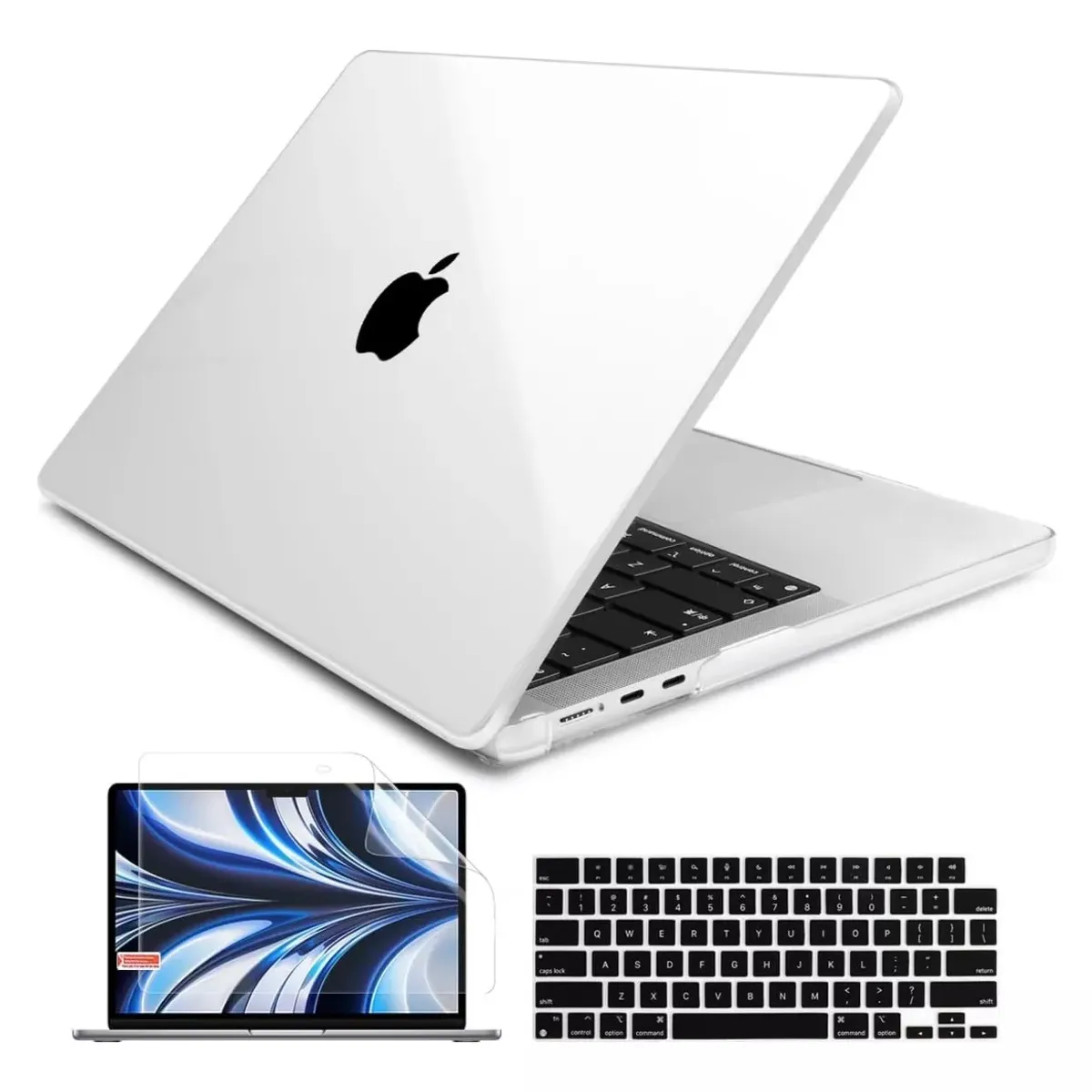 GENERICO - Case Protector cover Para Macbook Air 15 2025 M4 M3 M2 Mica pantalla y cobertor Teclado