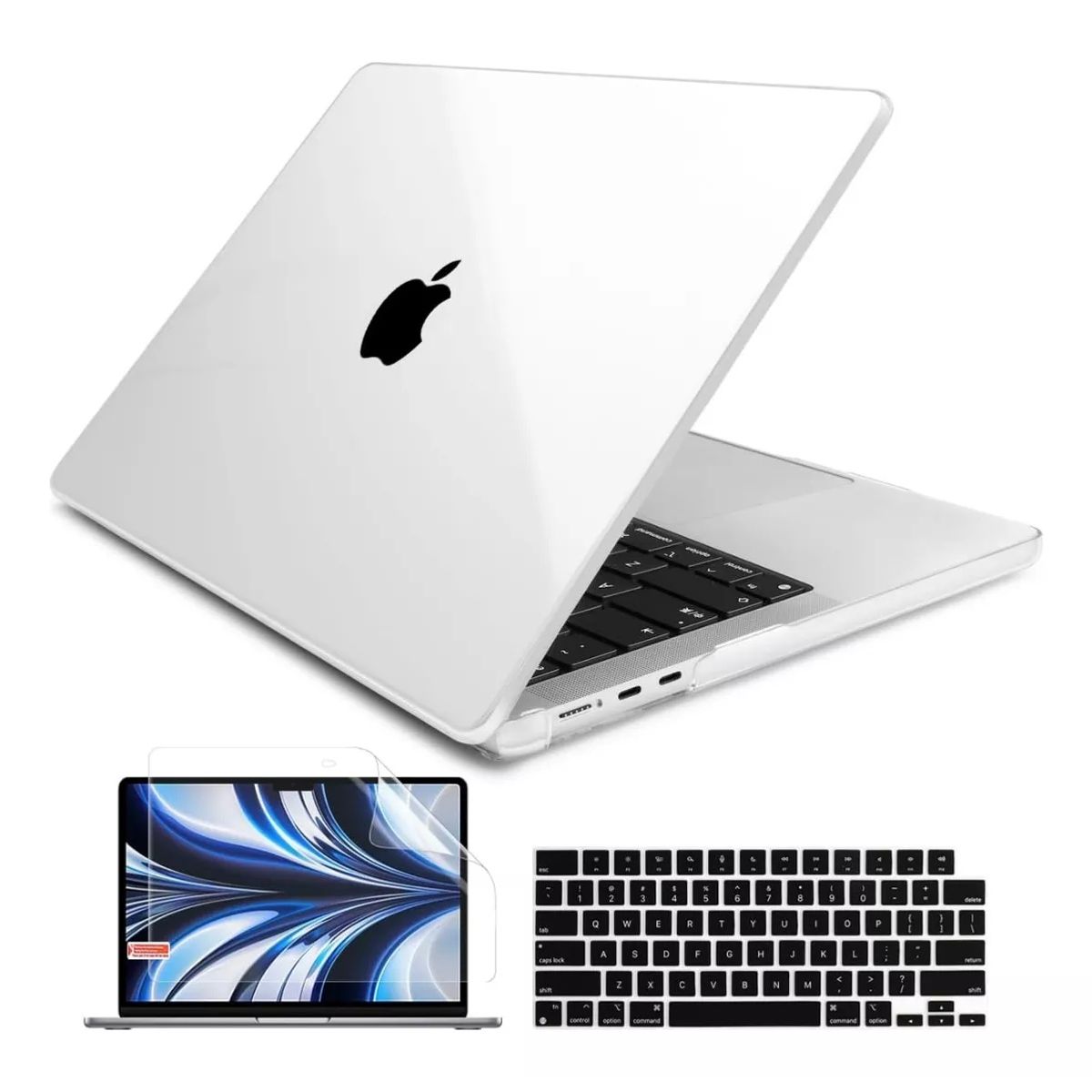 GENERICO - Case Protector cover Para Macbook Air 15 2025 M4 M3 M2 Mica pantalla y cobertor Teclado