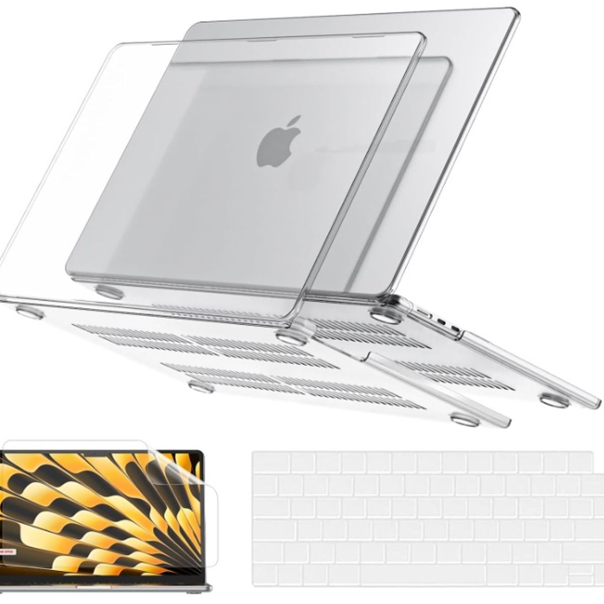GENERICO - Case Protector cover Para Macbook Air 15 2025 M4 M3 M2 Mica pantalla y cobertor Teclado