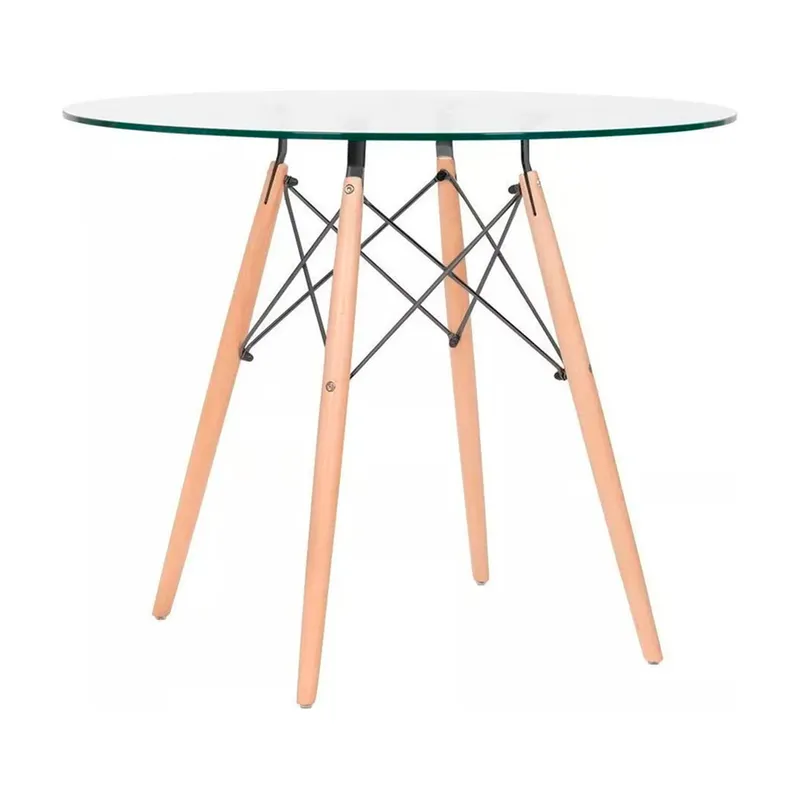 OFIDEAS - Mesa de Comedor Circular Eames 100 Cm Vidrio Ofideas
