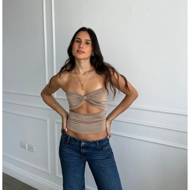 BETWEEN US - Top Strapless con escote Alma