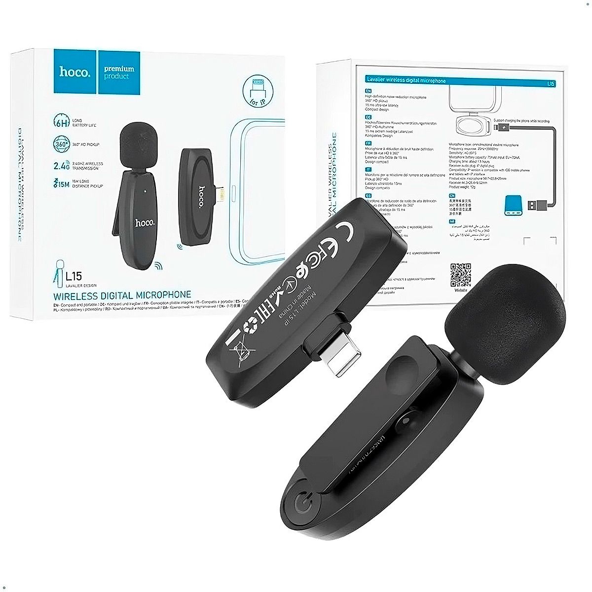 HOCO - Micrófono Hoco L15 Inalámbrico Lightning Inalambrico