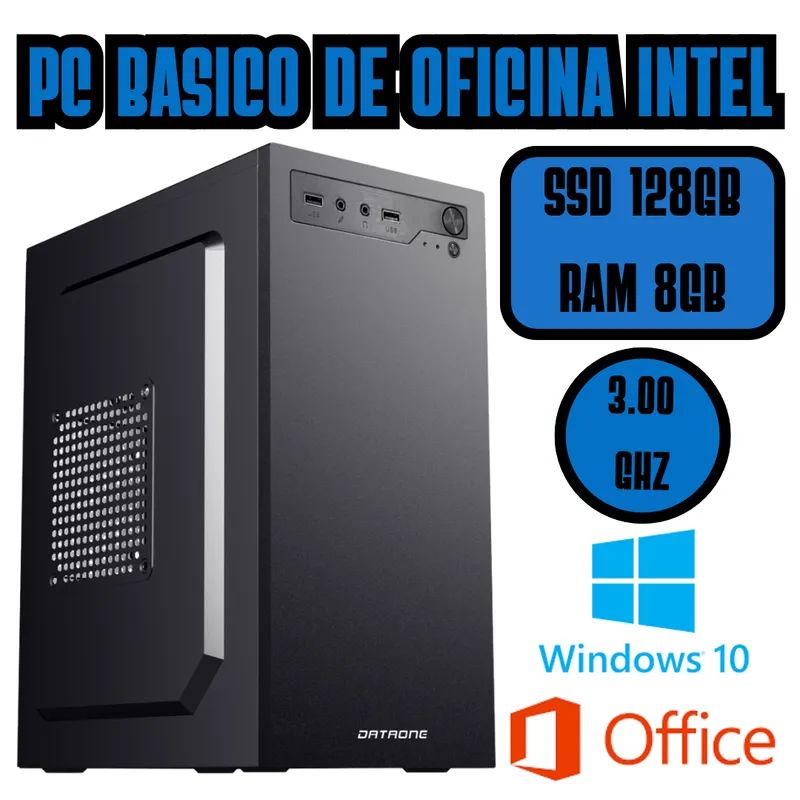 INTEL - COMPUTADORA BASICA DE OFICINA INTEL 3GHZ SSD 128GB RAM 8GB