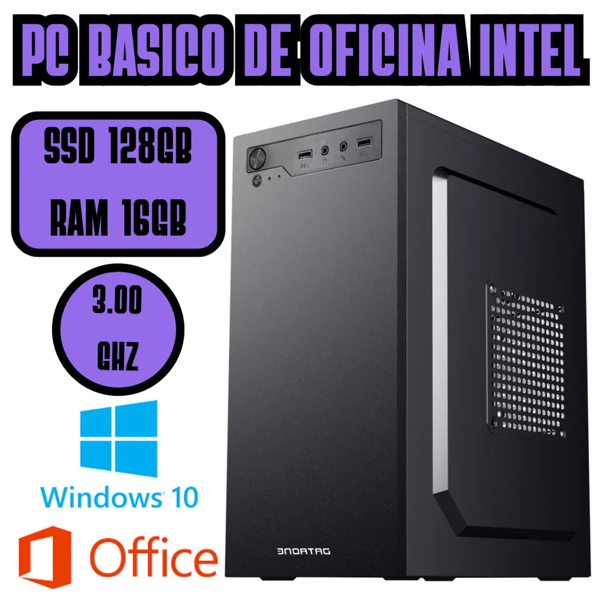 INTEL - COMPUTADORA BASICA DE OFICINA  INTEL 3GHZ SSD 128GB RAM 16GB