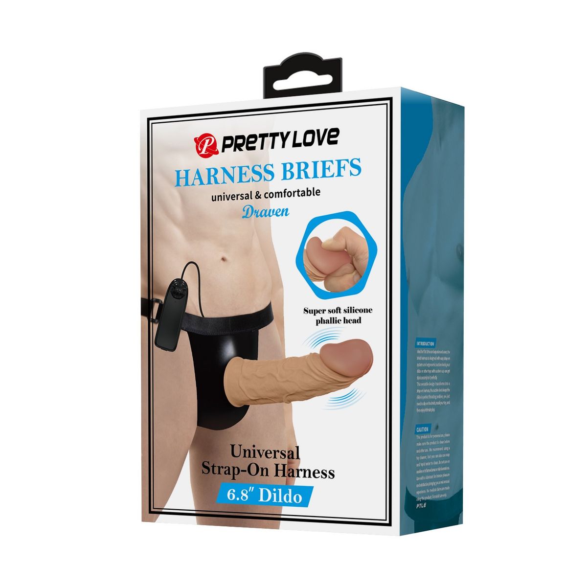 PRETTY LOVE - Funda Pene Extensora Arnés Dildo Vibrador Silicona Suave 17,5 cm Ø 4.8