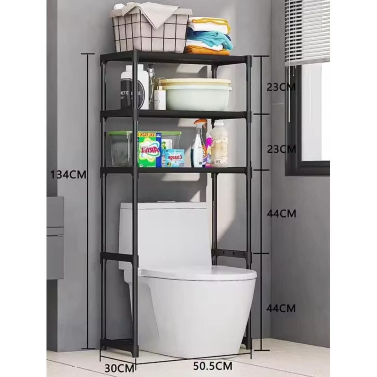 GENERICO - Organizador de Baño Multiusos 3 Niveles Resistente Estante Toilet Rack