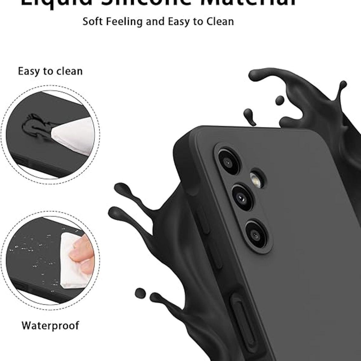 GENERICO - Case Protector para Samsung A16 Silicona Negro