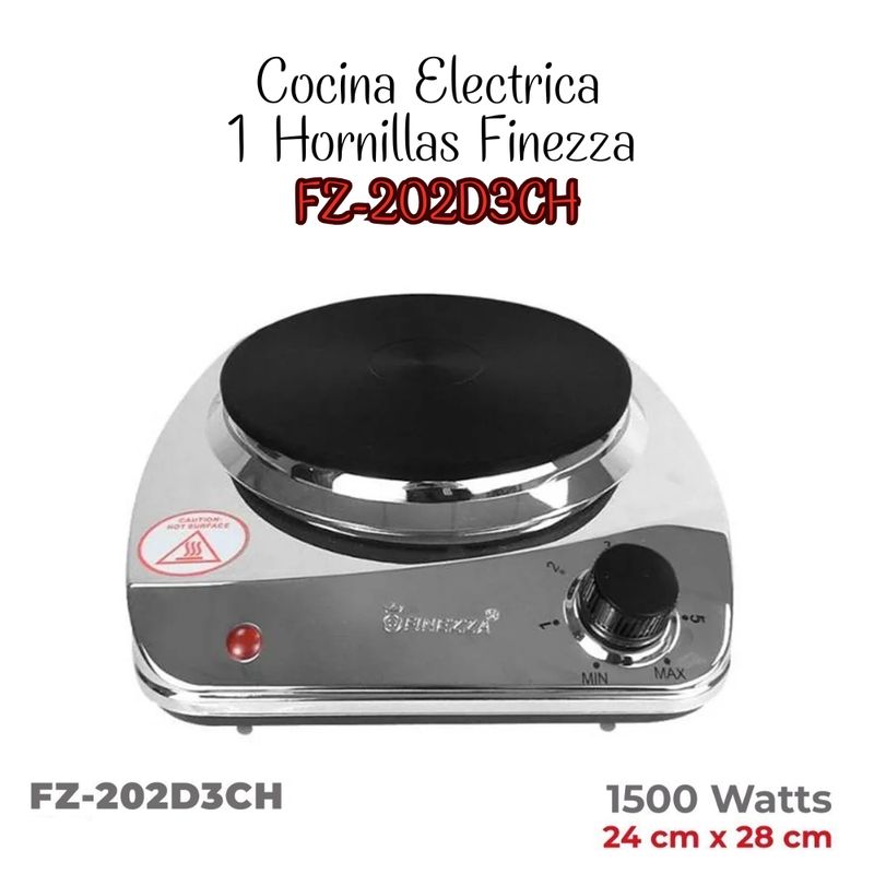FINEZZA - Cocina Eléctrica Finezza de 1 Hornilla FZ-202D3CH