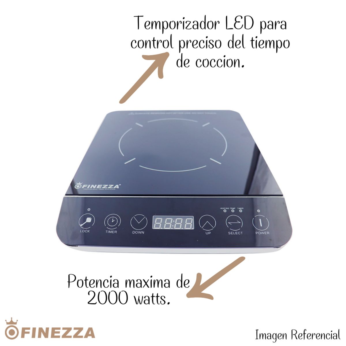 FINEZZA - Cocina De Inducción Finezza de 1 Hornilla FZ-306IN
