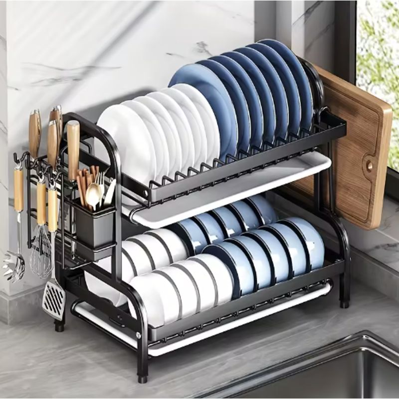 GENERICO - Escurridor de Platos de Cocina Plegable Soporte Vasos Copas Utensilios
