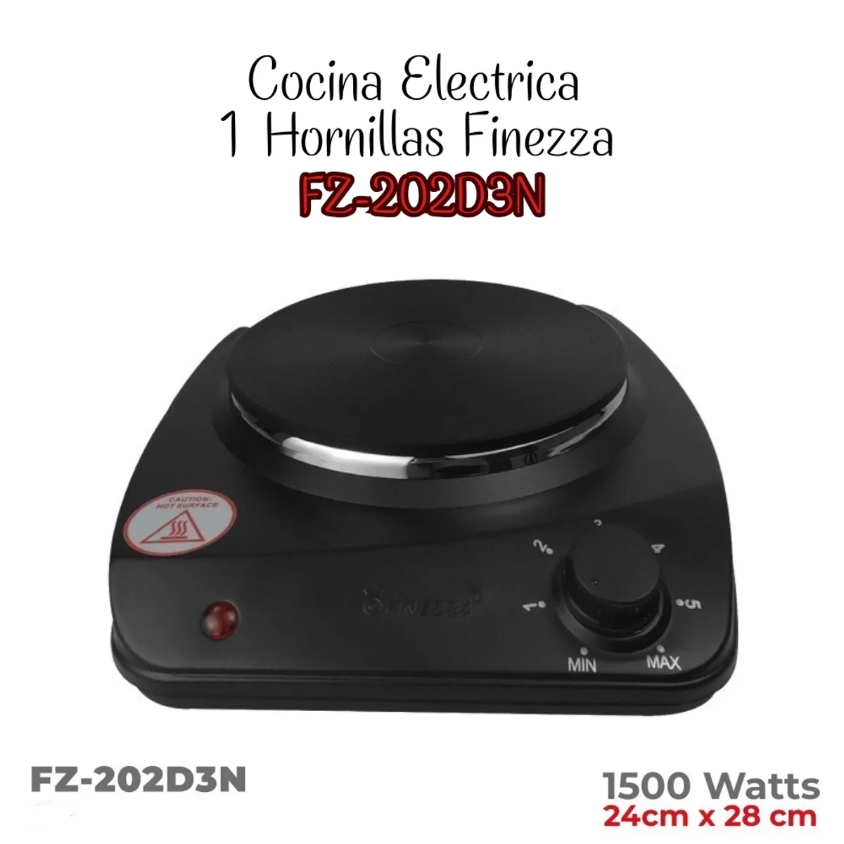 FINEZZA - Cocina Electrica Finezza de 1 Hornilla FZ-202D3N