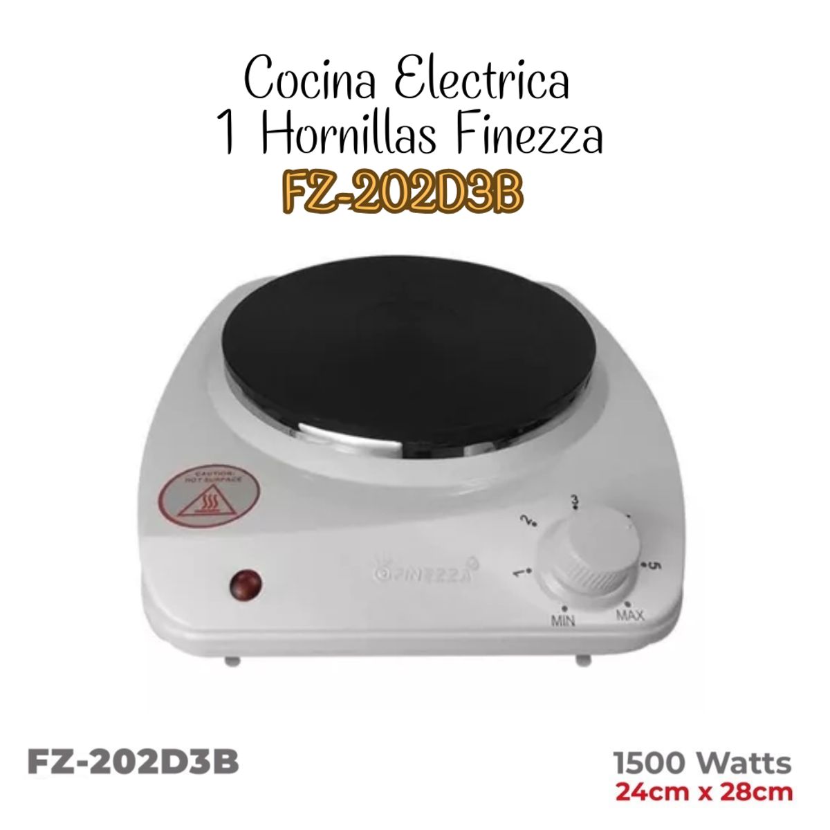 FINEZZA - Cocina Electrica Finezza de 1 Hornilla FZ-202D3B