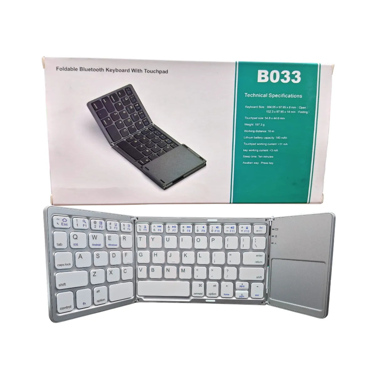 GENERICO - Mini Teclado Inalambrico Bluetooth Plegable - Plateado