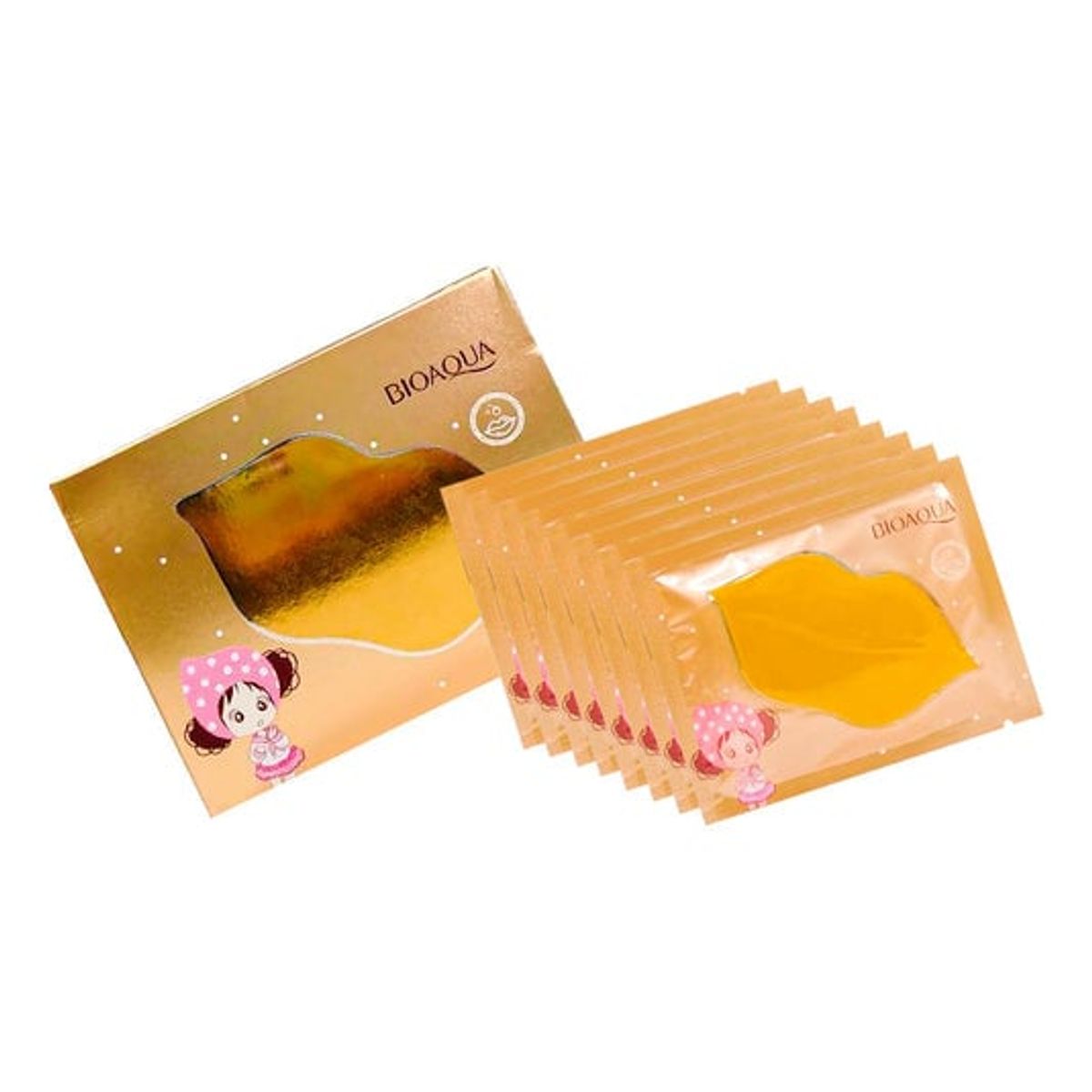 BIOAQUA - MASCARILLA LABIAL DE COLÁGENO CRISTALINA DORADA NIÑA - BIOAQUA