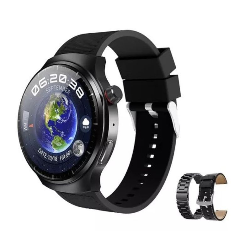 GENERICO - SMARTWATCH  HW6 MAX, AMOLED, VIENE 3 CORREAS DE METAL-CUERO-SILICONA