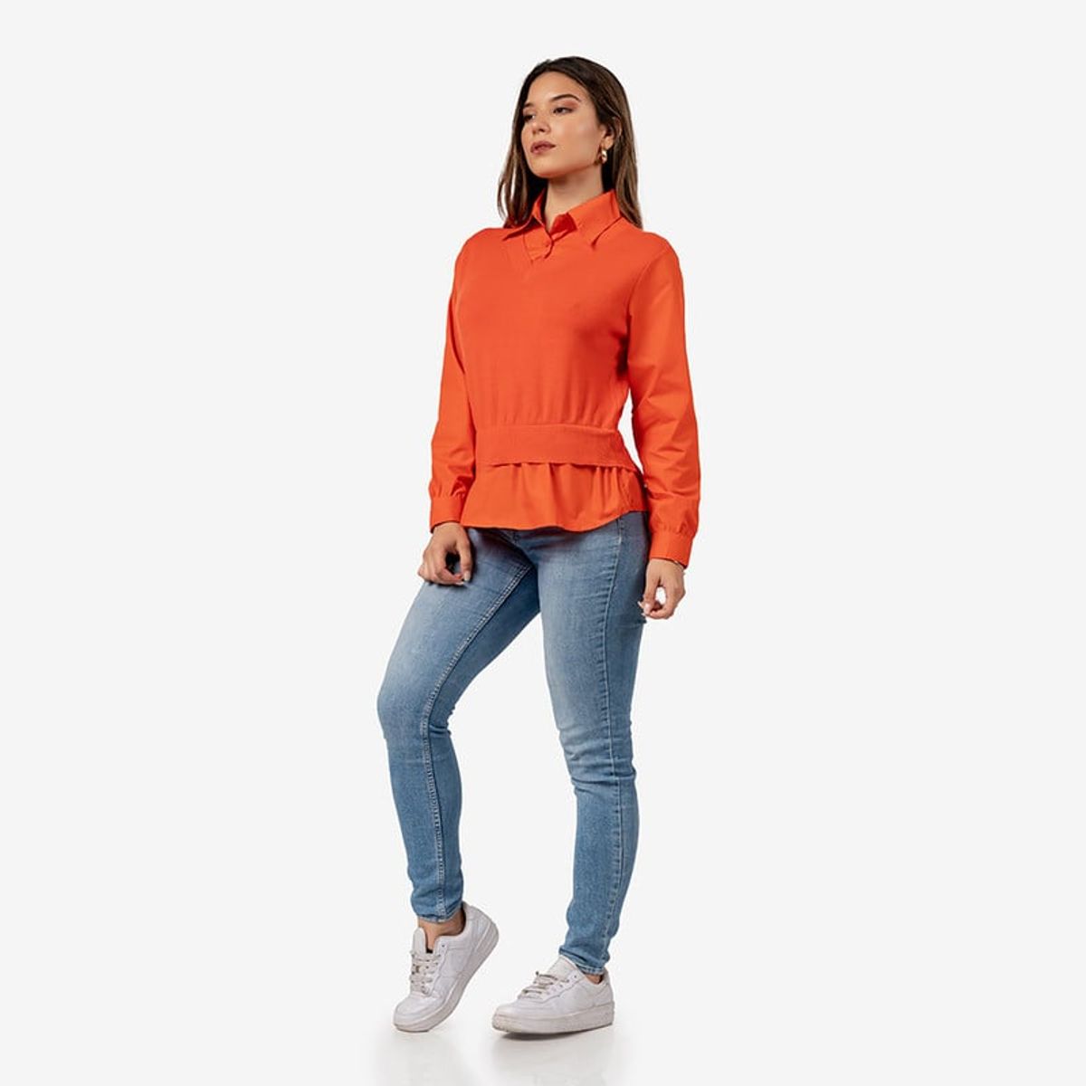 INDEMA - Chompa Camisero 2 en 1 Color Naranja