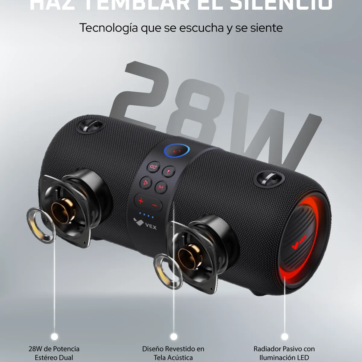 VEX - Parlante Elite J2 28W CERTIFICACIÓN IPX6 18Horas