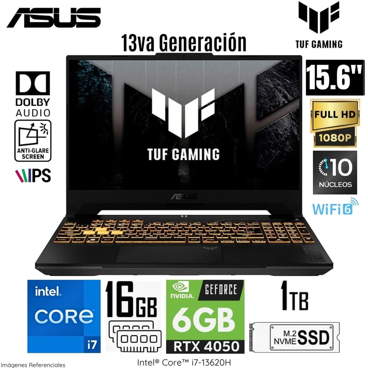 ASUS - Laptop Asus TUF F15 FX507VU-LP180 Intel Core i7-13620H 16GB RAM 1TB SSD 15.6"  FHD RTX 4050-6GB