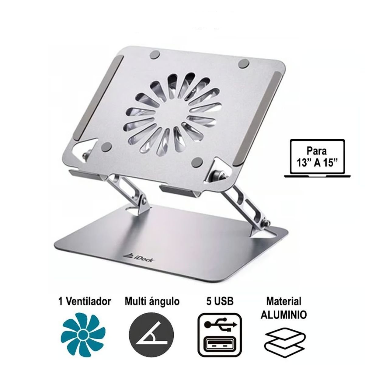 OEM - Soporte de Aluminio con Ventilador para Laptop Tablet