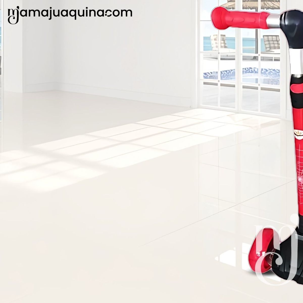 FIRST TOY - Scooter para Niños con Kit de Protección «FUNNY KIDS» Red