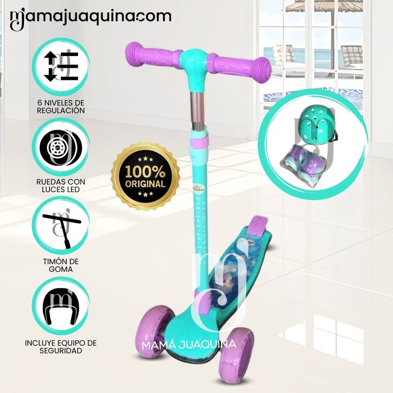 KIDS - Scooter para Niños con Kit de Protección «FUNNY KIDS» Lila