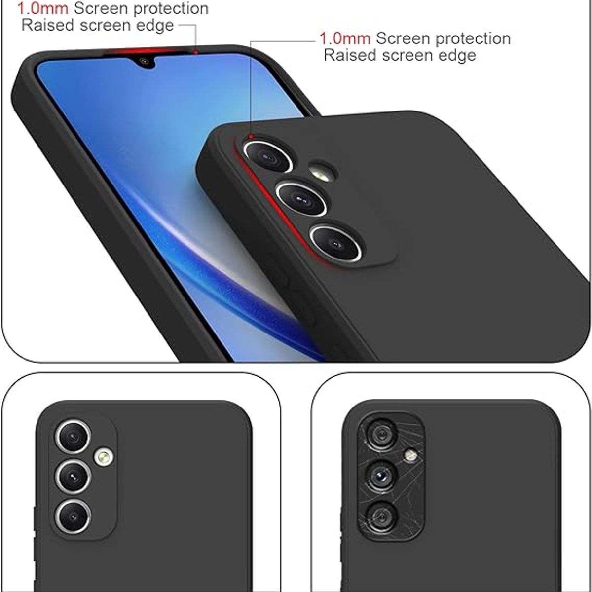 GENERICO - Case Protector para Samsung A34 Silicona Negro