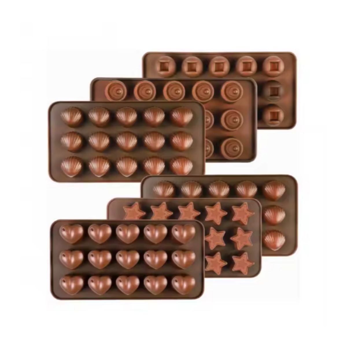 GENERICO - PACK DE 6 MOLDES DE SILICONA