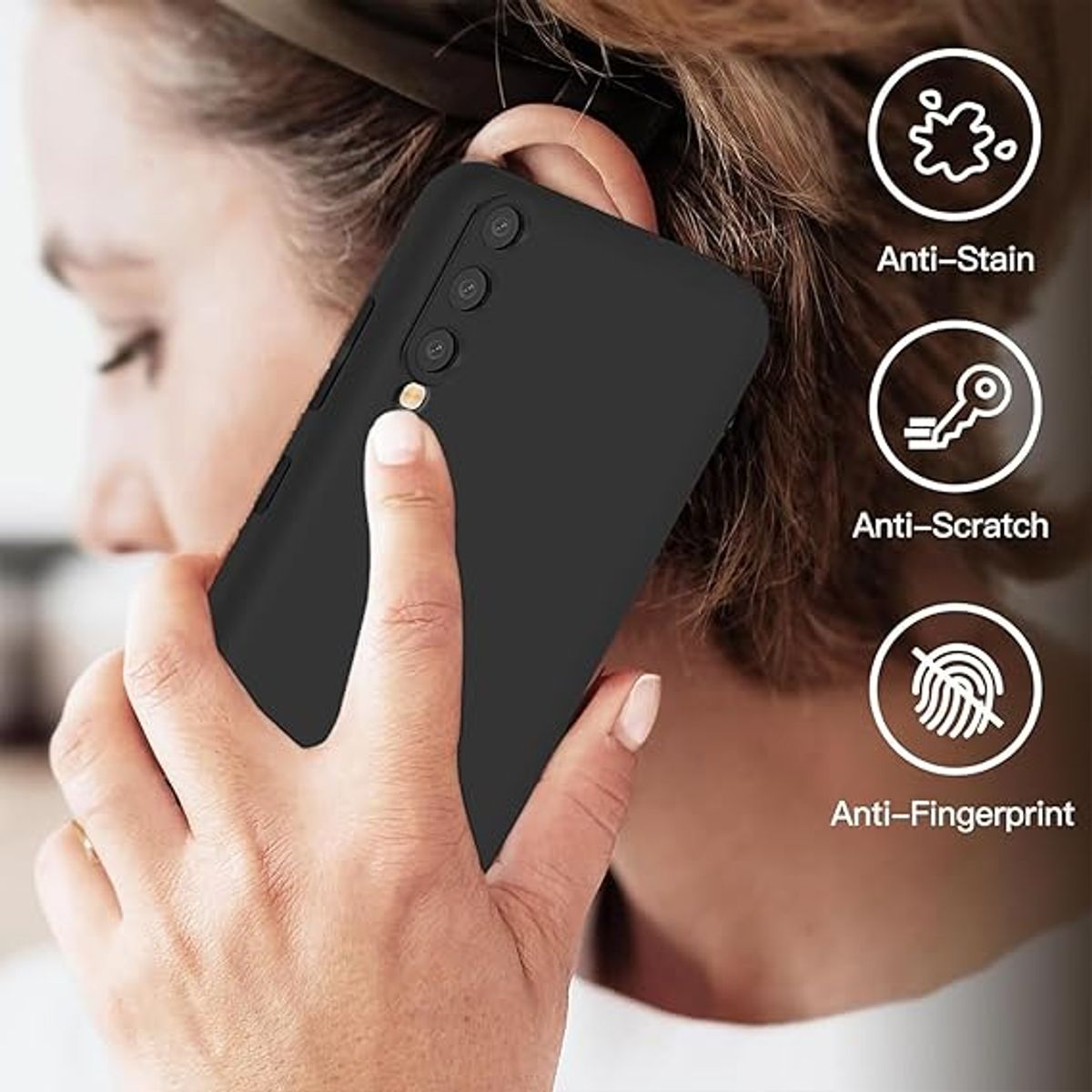 GENERICO - Case Protector para Samsung A70 Silicona Negro