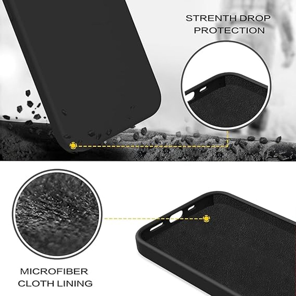 GENERICO - Case Protector para Samsung A71 Silicona Negro