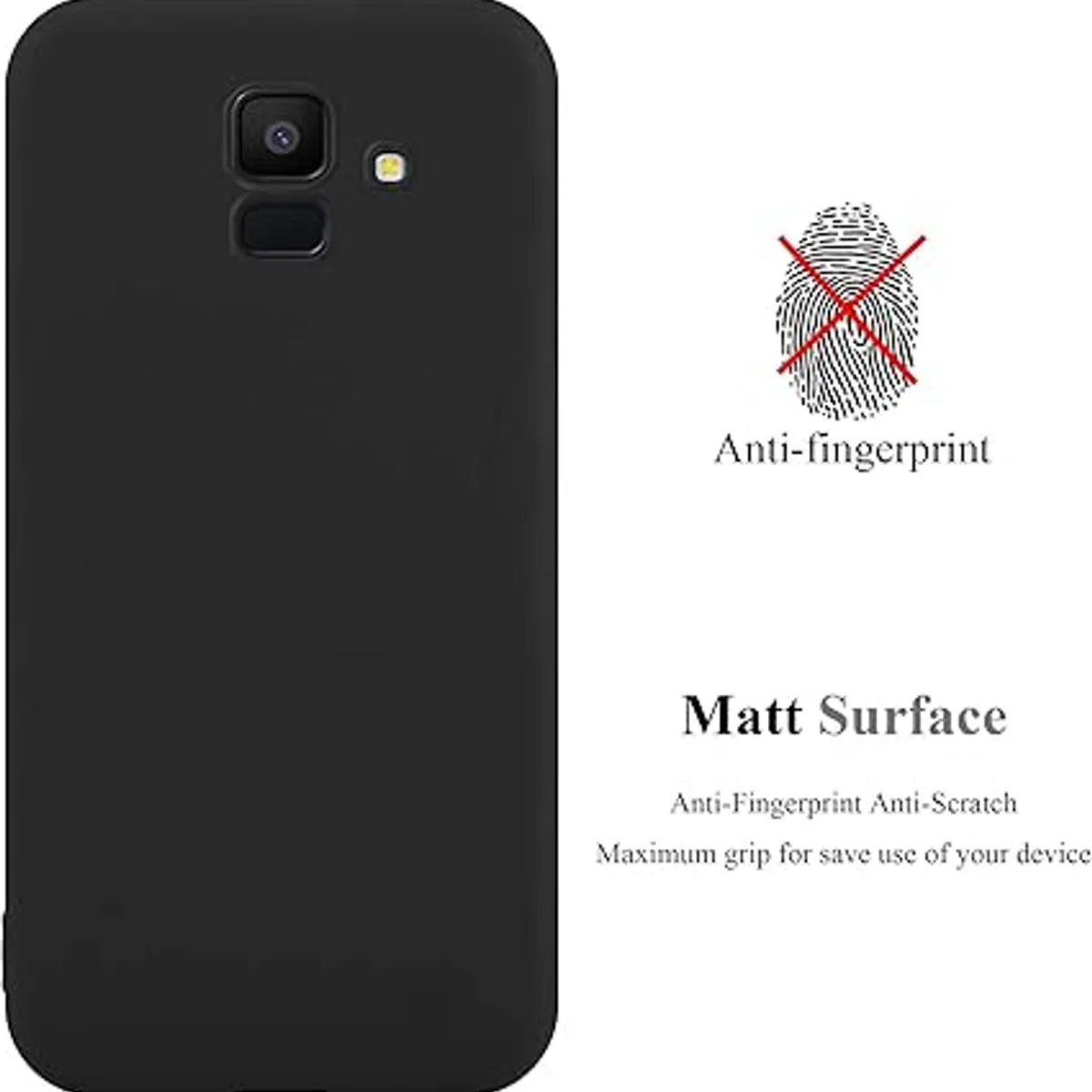 GENERICO - Case Protector para Samsung J6 2018 Silicona Negro