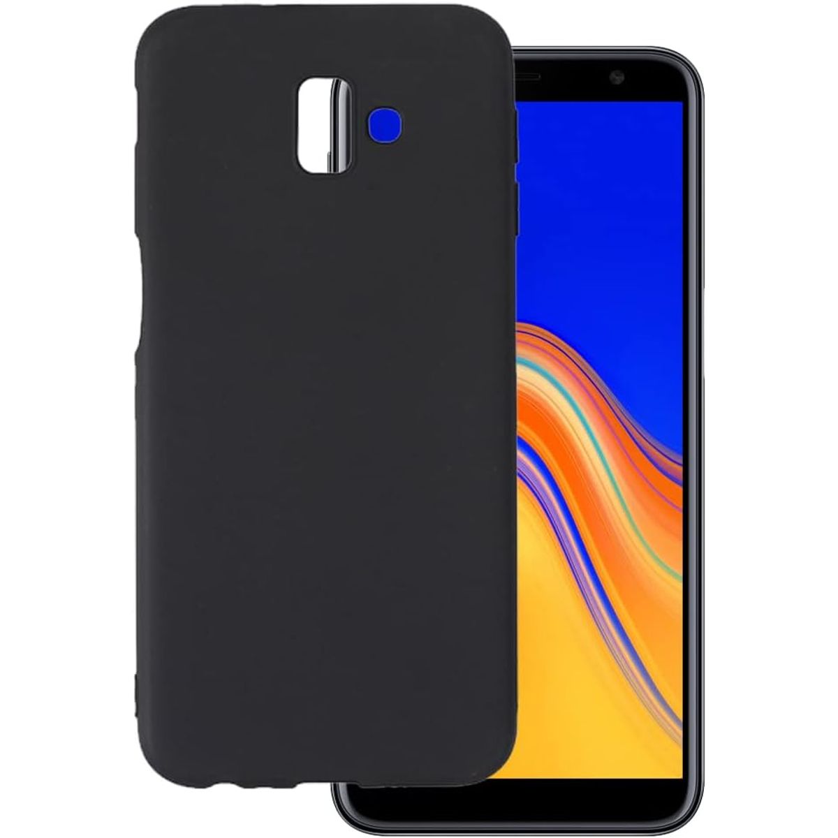 GENERICO - Case Protector para Samsung J6 Plus Silicona Negro