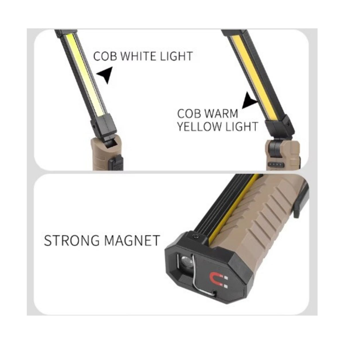 GENERICO - Lampara Linterna Led Recargable Base Imantada