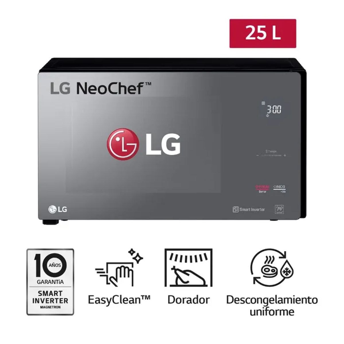 LG - Horno Microondas 25 litros con EasyClean Black LG MH6596DIR