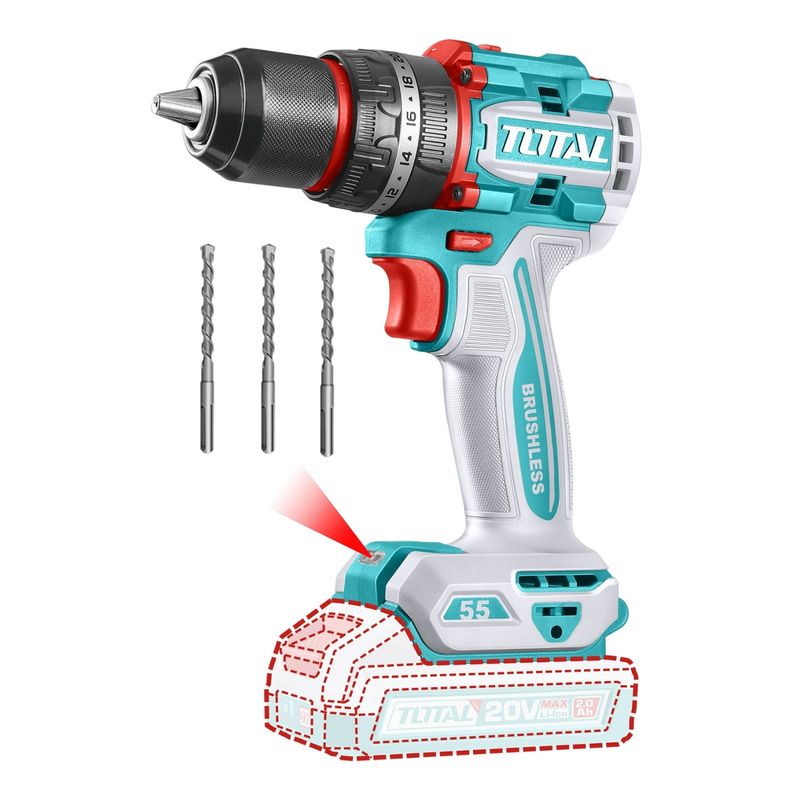TOTAL TOOLS - Taladro percutor 55nm solo cabezal Total