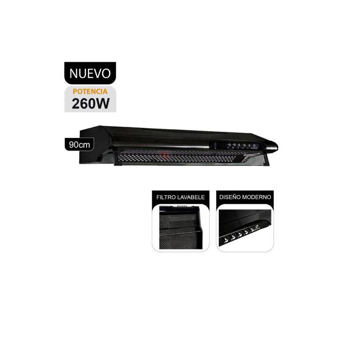 INDURAMA - INDURAMA CAMPANA EXTRACTORA DE 90 CM 3 VELOCIDADES CEI-902NE NEGRO