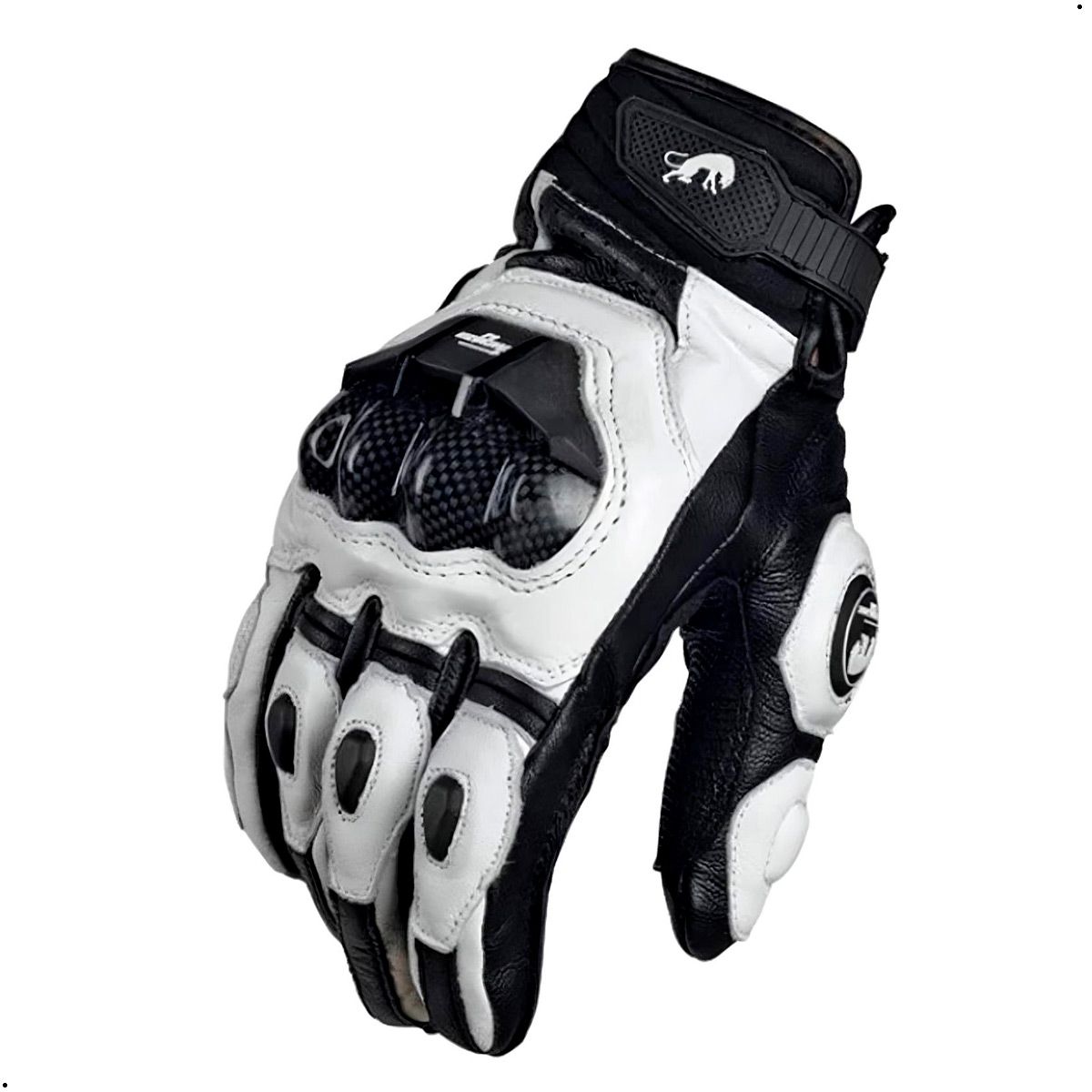 GENERICO - GUANTES PARA MOTO  FURYGAN CUERO NATURAL NUDILLO DE FIBRA DE CARBONO