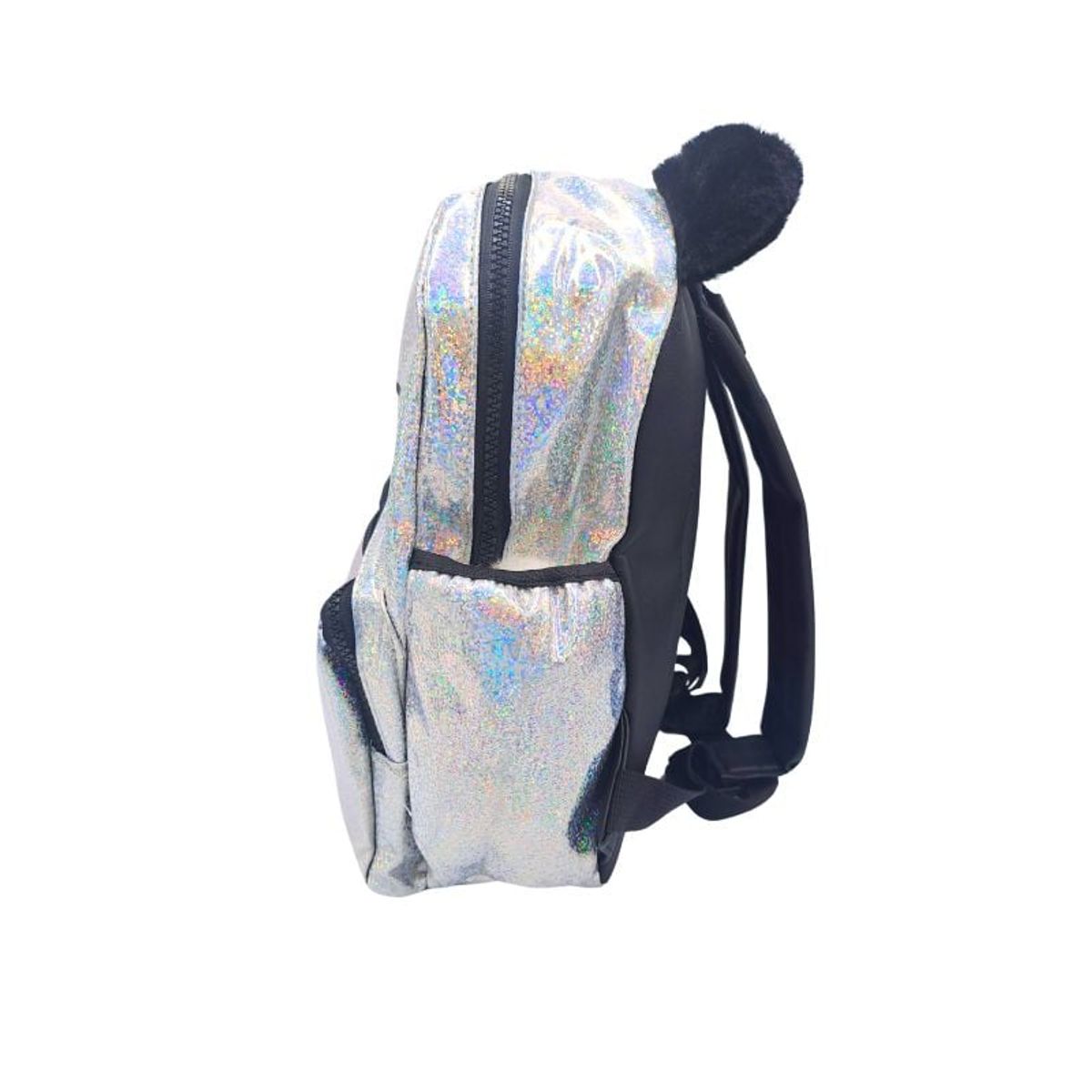 GENERICO - Mochila Escolar Holográfica Gatito Plateado