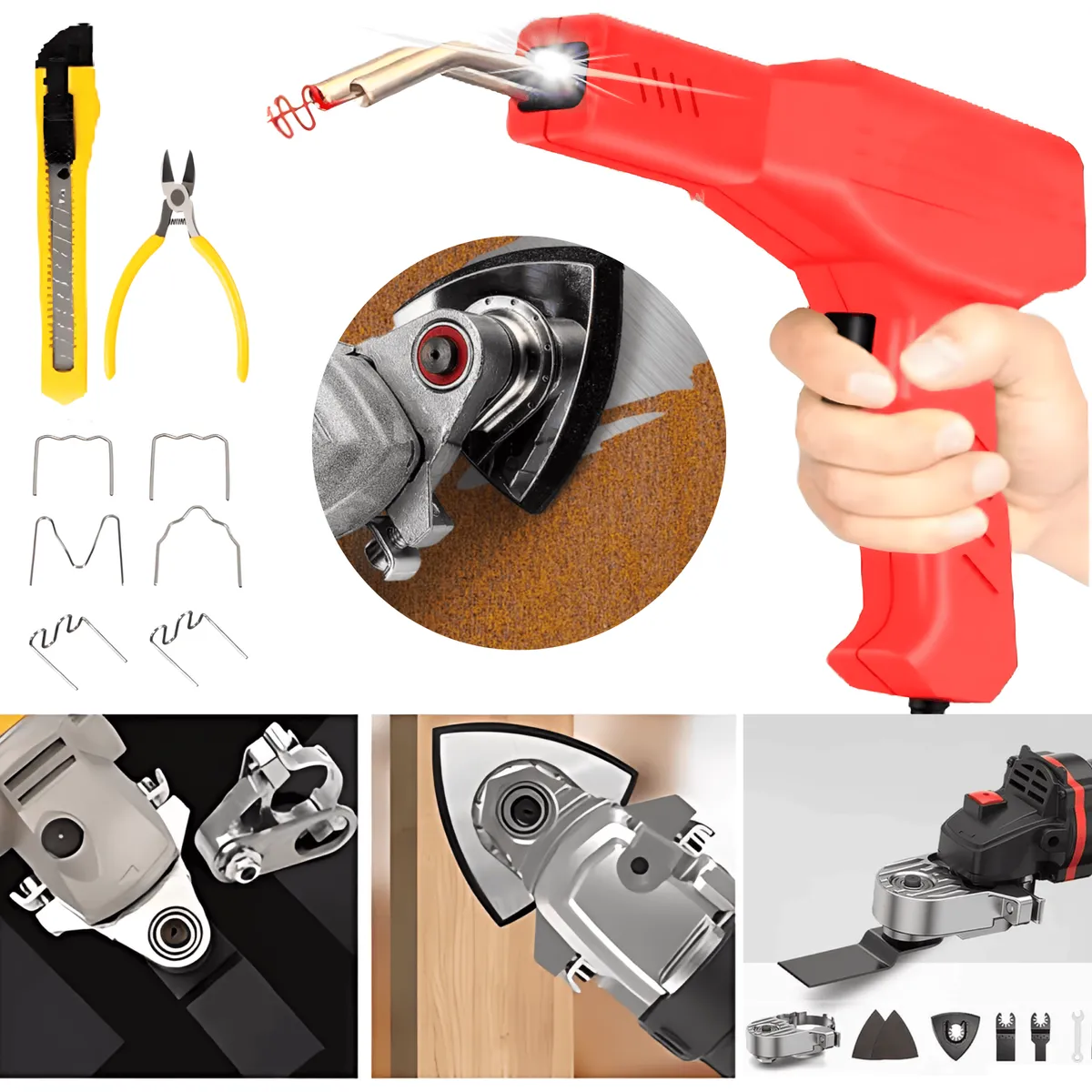 ROSH - Herramientas Clave Soldador Plástico + Adaptador Multifuncional