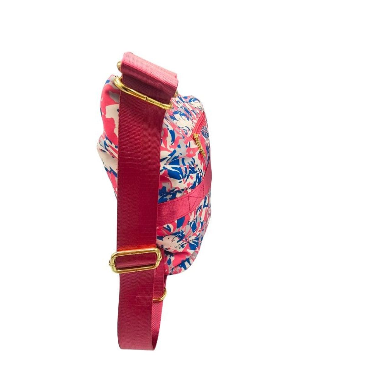 GENERICO - Bolso Mochila Cruzado Rosado Floreado