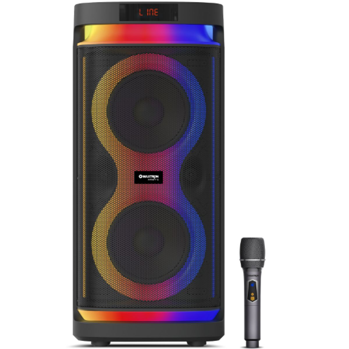 MAXTRON - Parlante Torre INFINITY 6 MX613d  USB DSP BT TWS RGB LI-BAT Maxtron