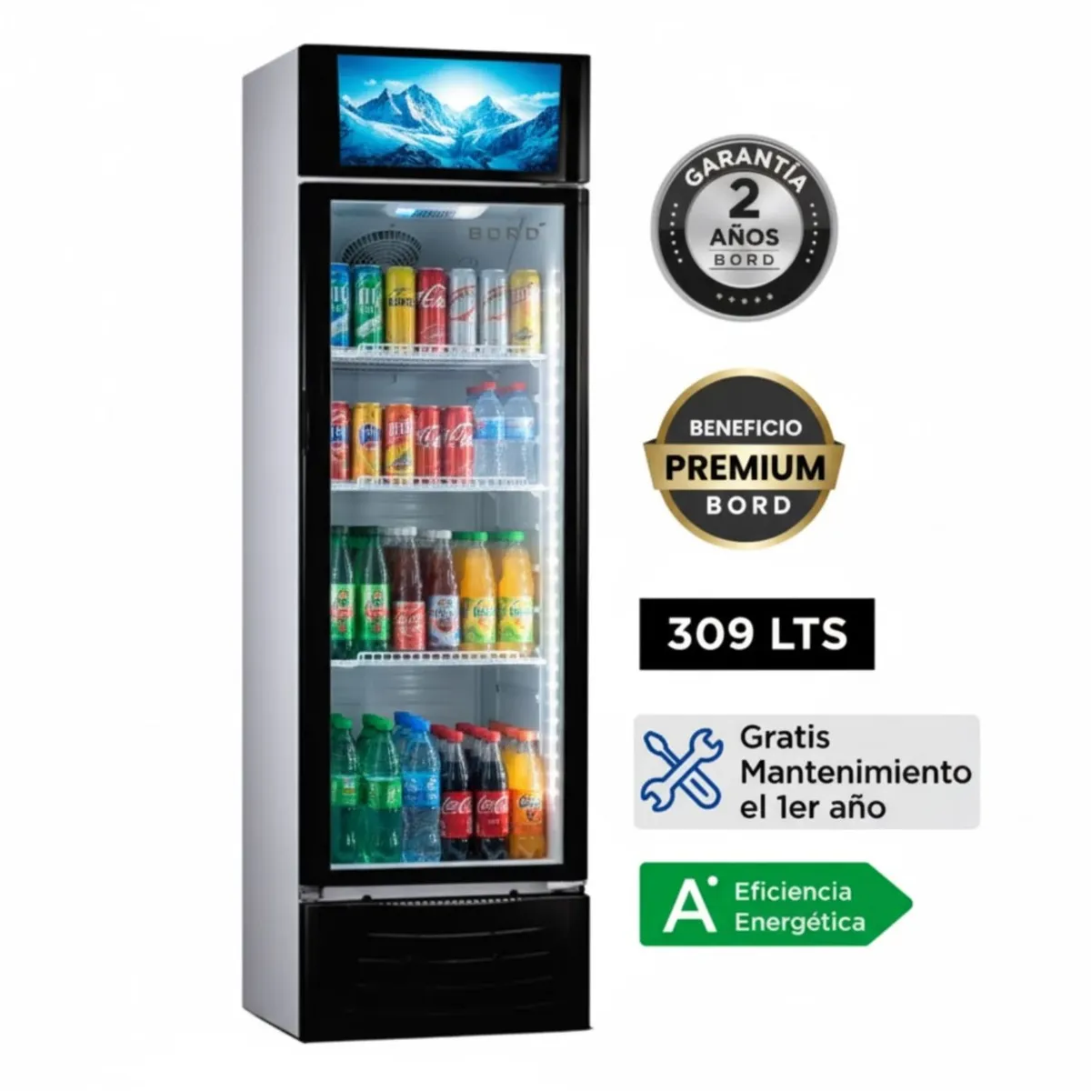 BORD - VISICOOLER VITRINA EXHIBIDORA BORD EX309-M 309 LT