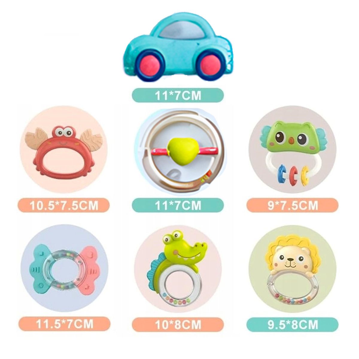 BIBI - Set de Mordedor Sonajeros x 7 Piezas