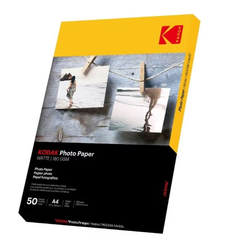 KODAK - Papel Fotográfico Kodak Photo Paper Matte A4 180gsm 50 Hojas