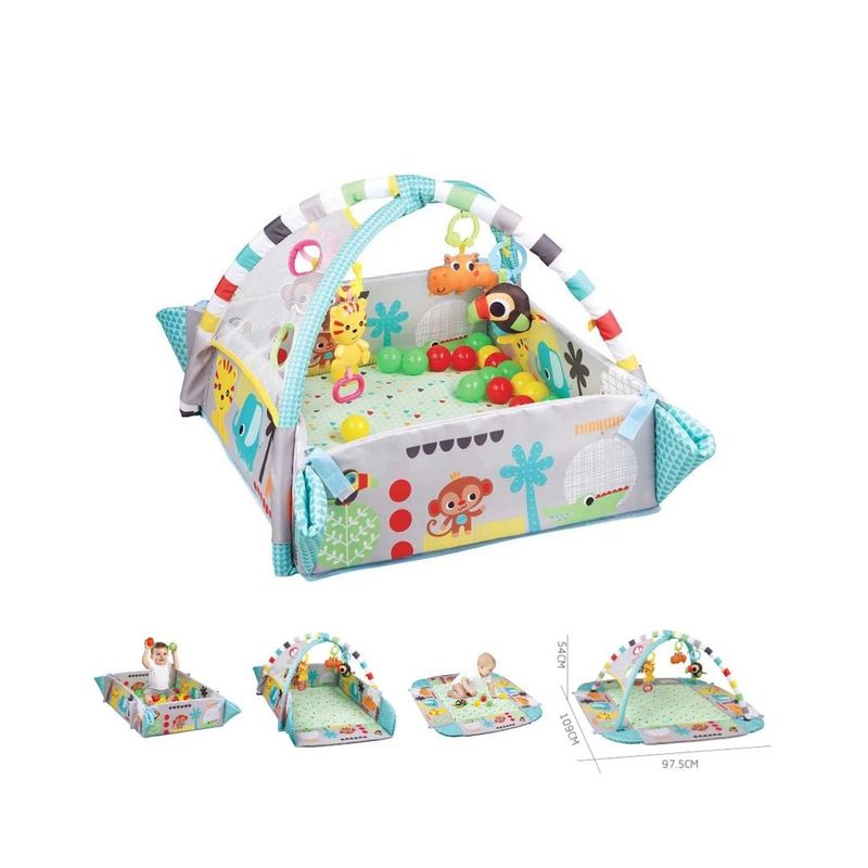 GENERICO - Gimnasio Musical de Juegos 5en1 con Pelotas - Estimulación y Diversión para Bebé Niño