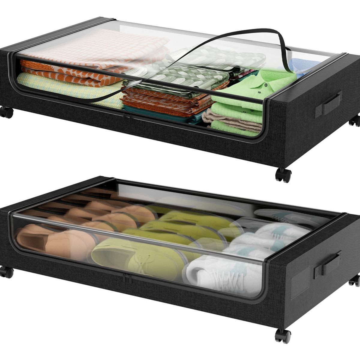 U BUY - Caja Organizadora De Para Bajo Cama Con Ruedas 2 Piezas