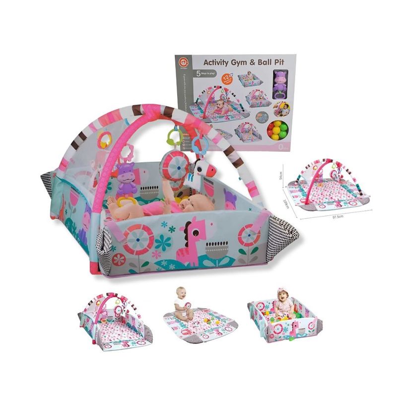 GENERICO - Gimnasio Musical de Juegos 5 en 1 con Pelotas de Colores para Bebé Niña
