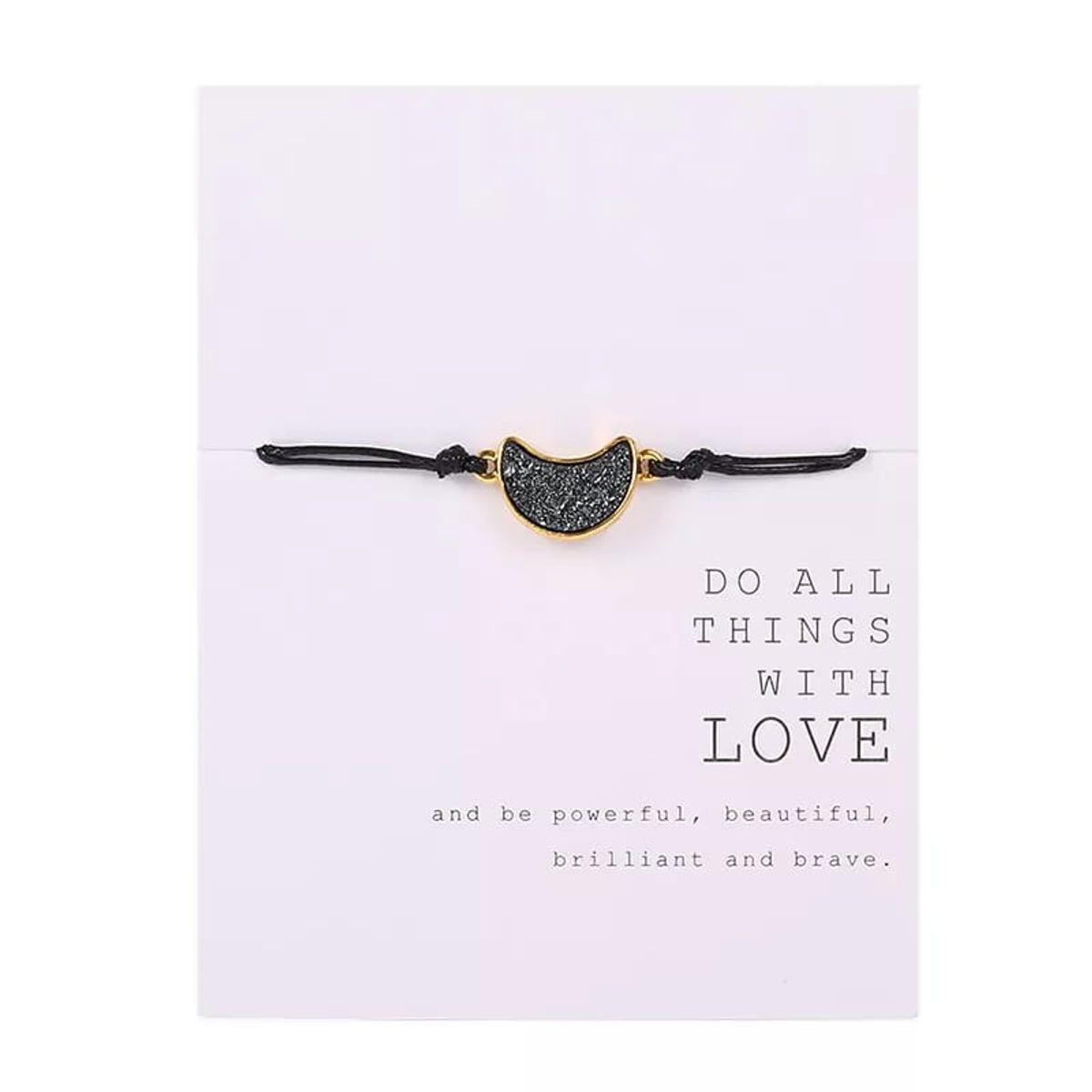 PEACE AND LOVE - Pulsera Tejida Luna Peace and Love Mujer